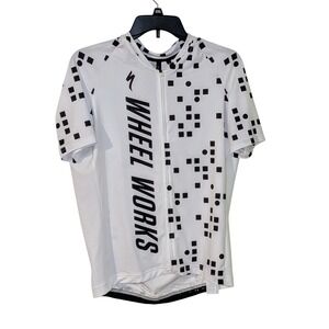 Specialized Wheel Works Cycling Jersey White Black XL Short Sleeve UPF 30 NWT